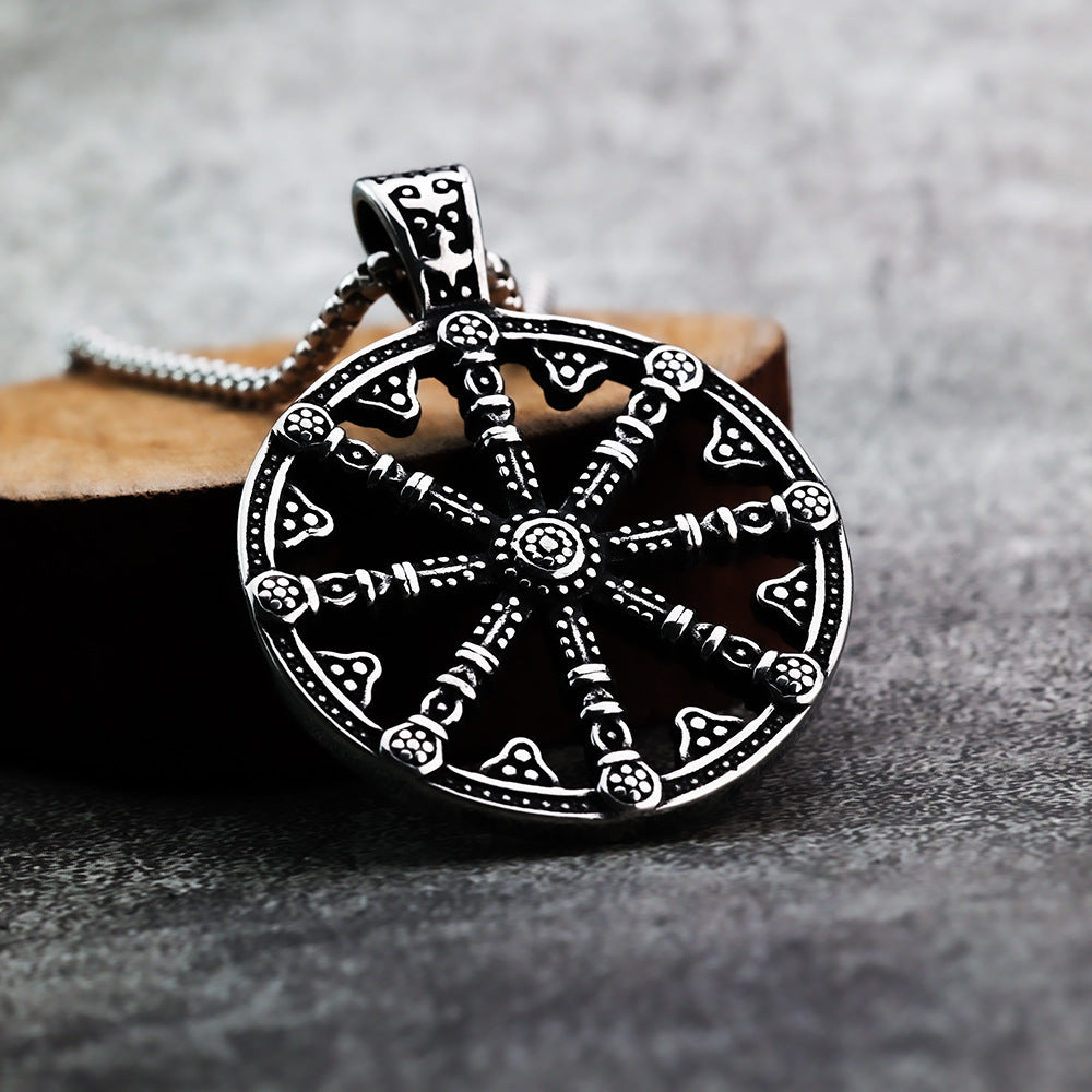 European and American Imitation Old Stainless Steel Necklace Pendant