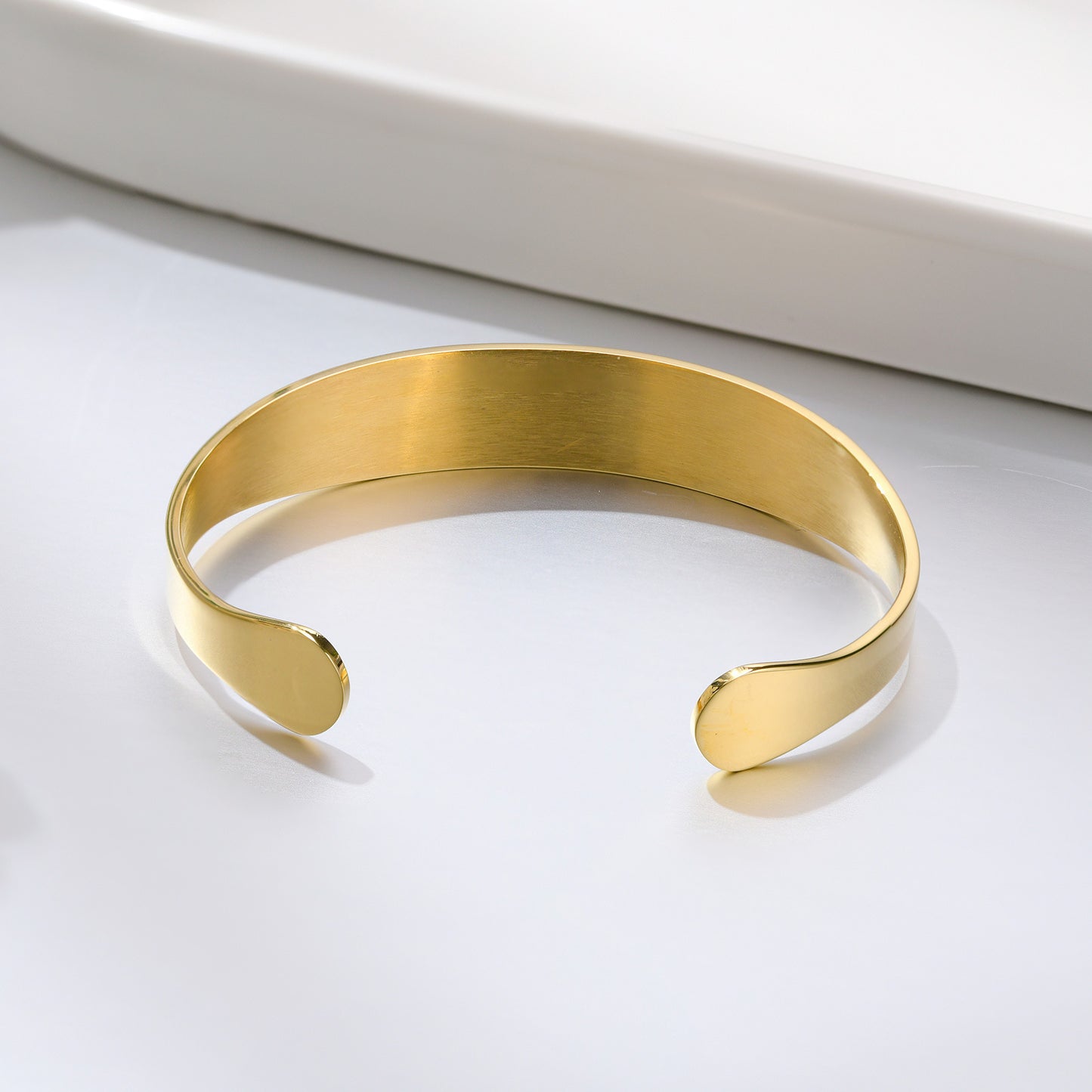 Stainless Steel Corrosive Red Medical Mark Open Bracelet Gold Women's