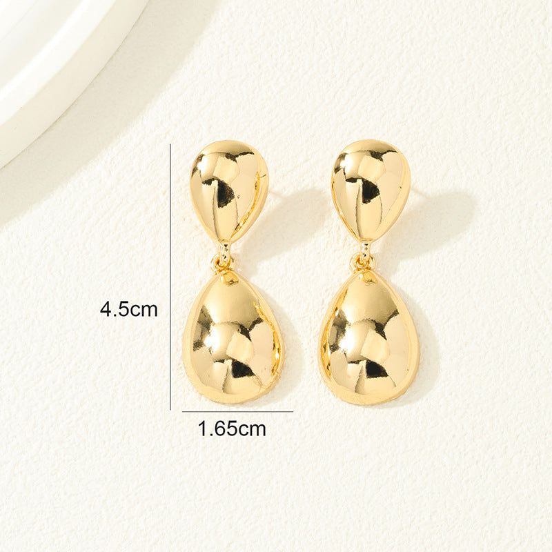 Retro Glossy Water Drop Earrings - Vienna Verve Collection