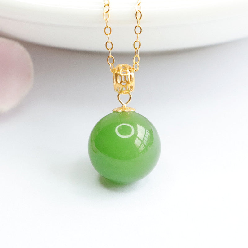 Fortune's Favor Sterling Silver Jade Beaded Chain Necklace