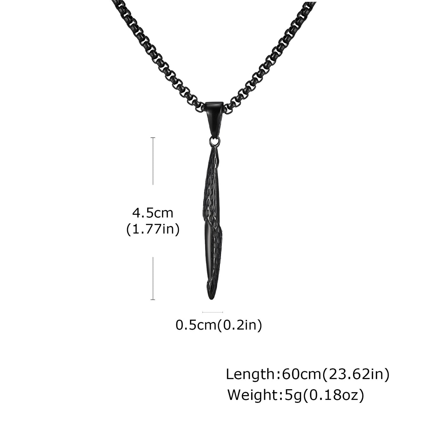 Planderful Black Stainless Steel Hammer Strip Pendant For Men