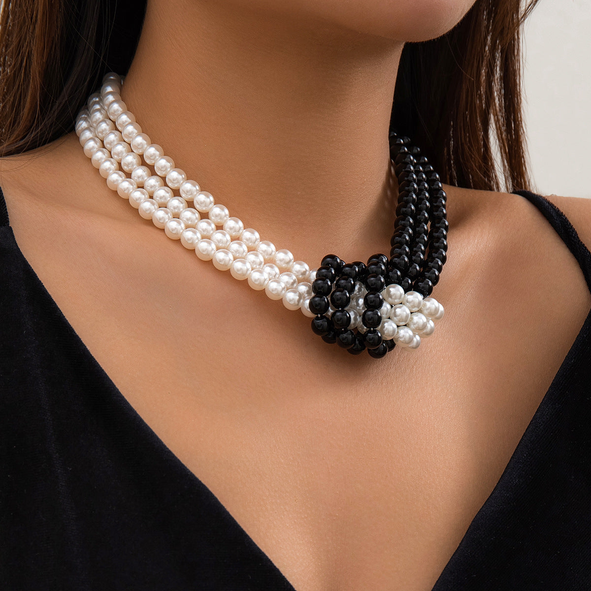 French Beaded Multi-layer Pearl Necklace from Vienna Verve