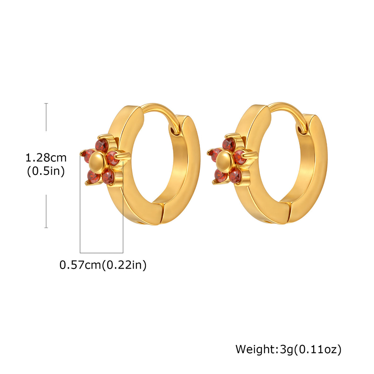 Floral Zircon Earrings — Four Colors