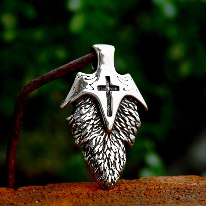 Trendy Titanium Steel Turquoise Skull Pendant for Men - Wholesale Punk Hip-Hop Jewelry