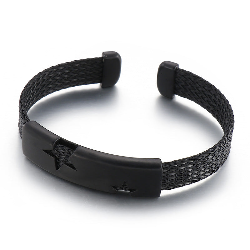 Atmosphere Five-Pointed Star Opening Men's Titanium Steel Bracelet