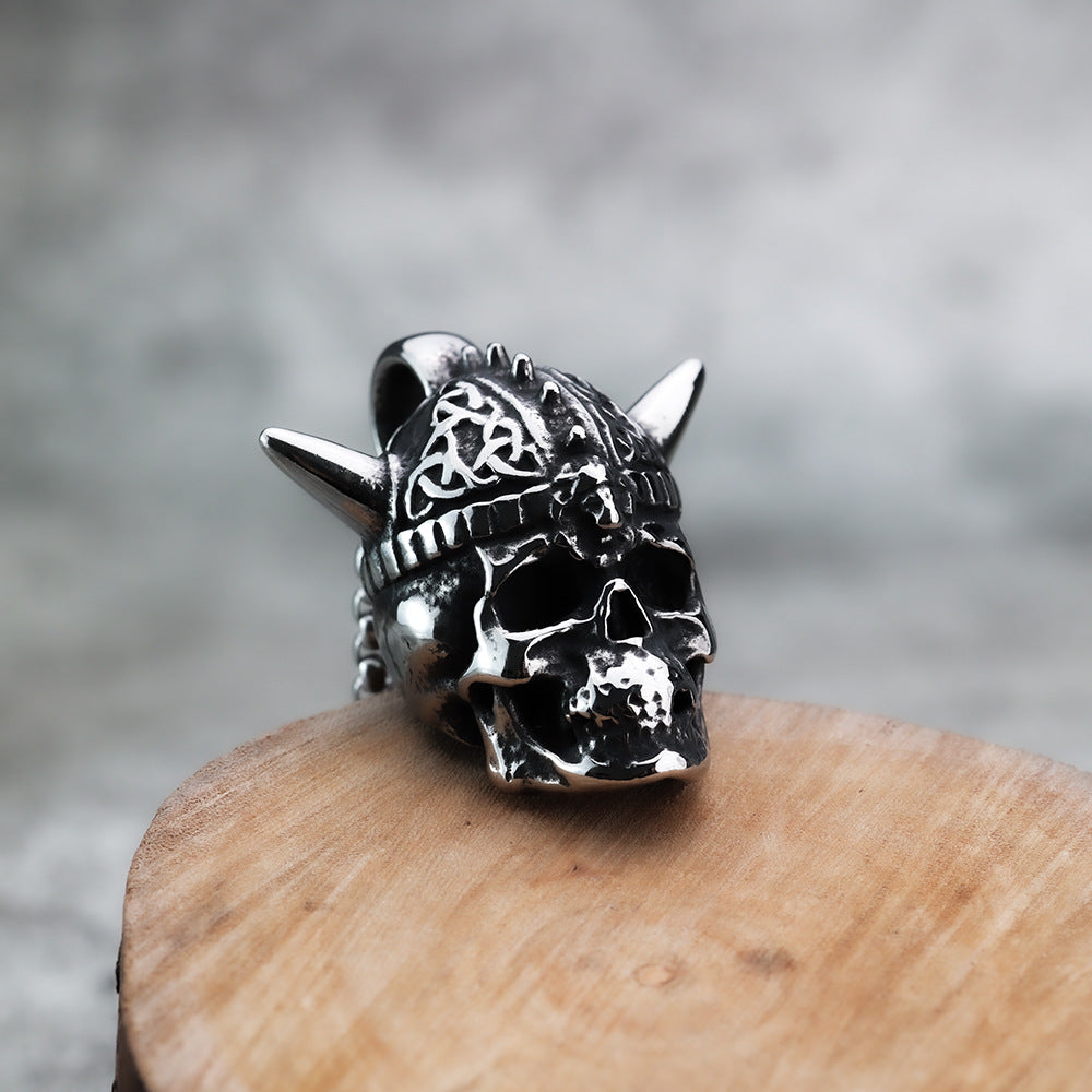 European And American Retro Punk Ghost Head Necklace For Men