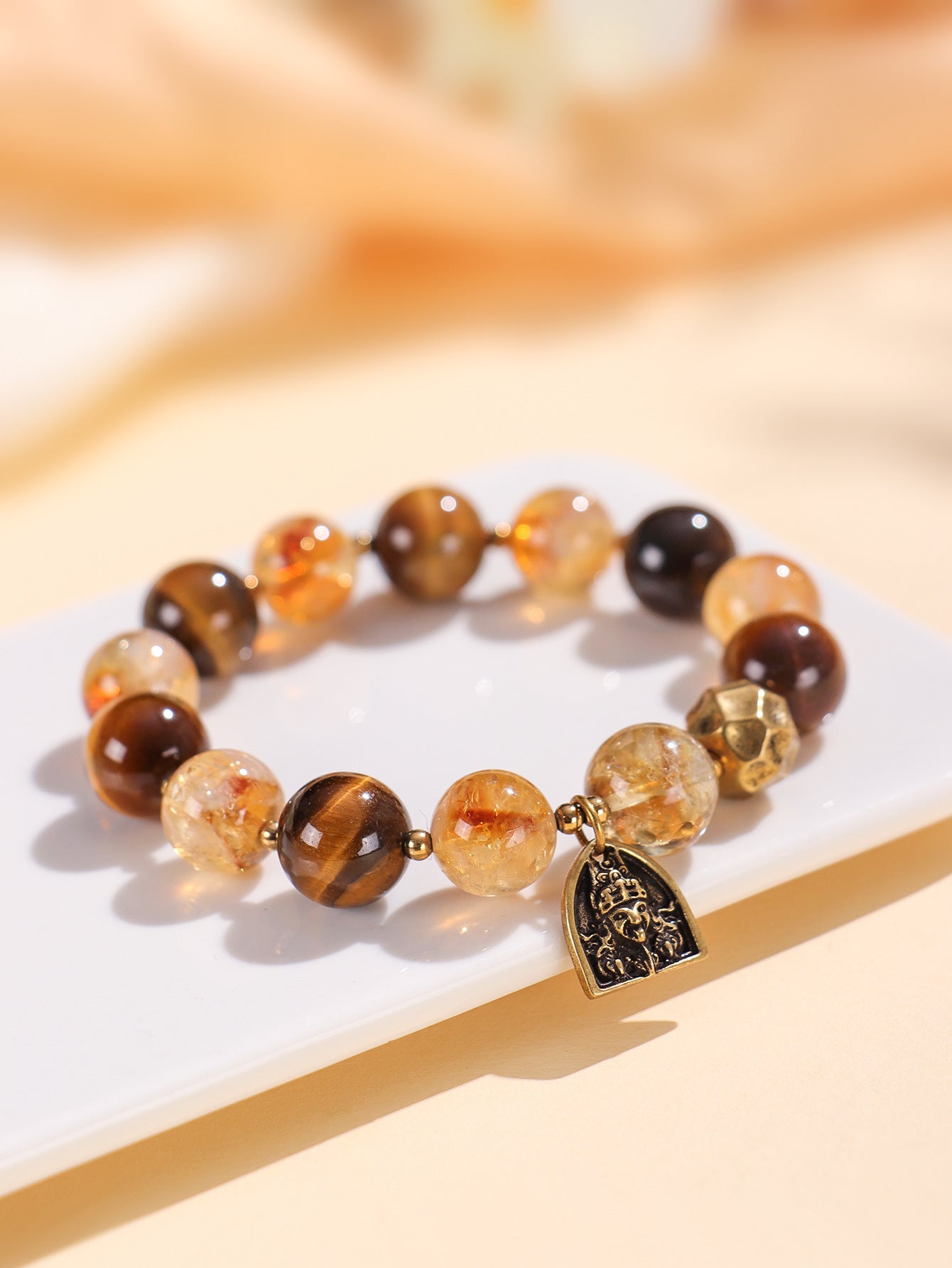 Planderful Fortune's Favor Bracelet – Premium Tiger's Eye and Citrine Design