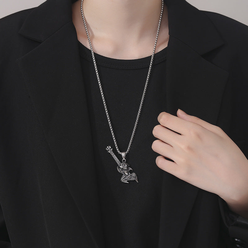 Stainless Steel Necklace - Statement Vintage Skull For Men