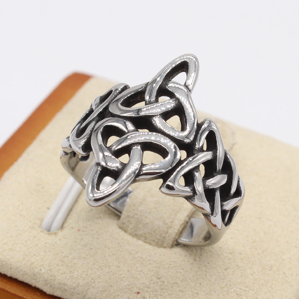 Planderful Titanium Steel Ring Unisex Viking Celtic Totem Protection Statement Bold Durable For Men And Women