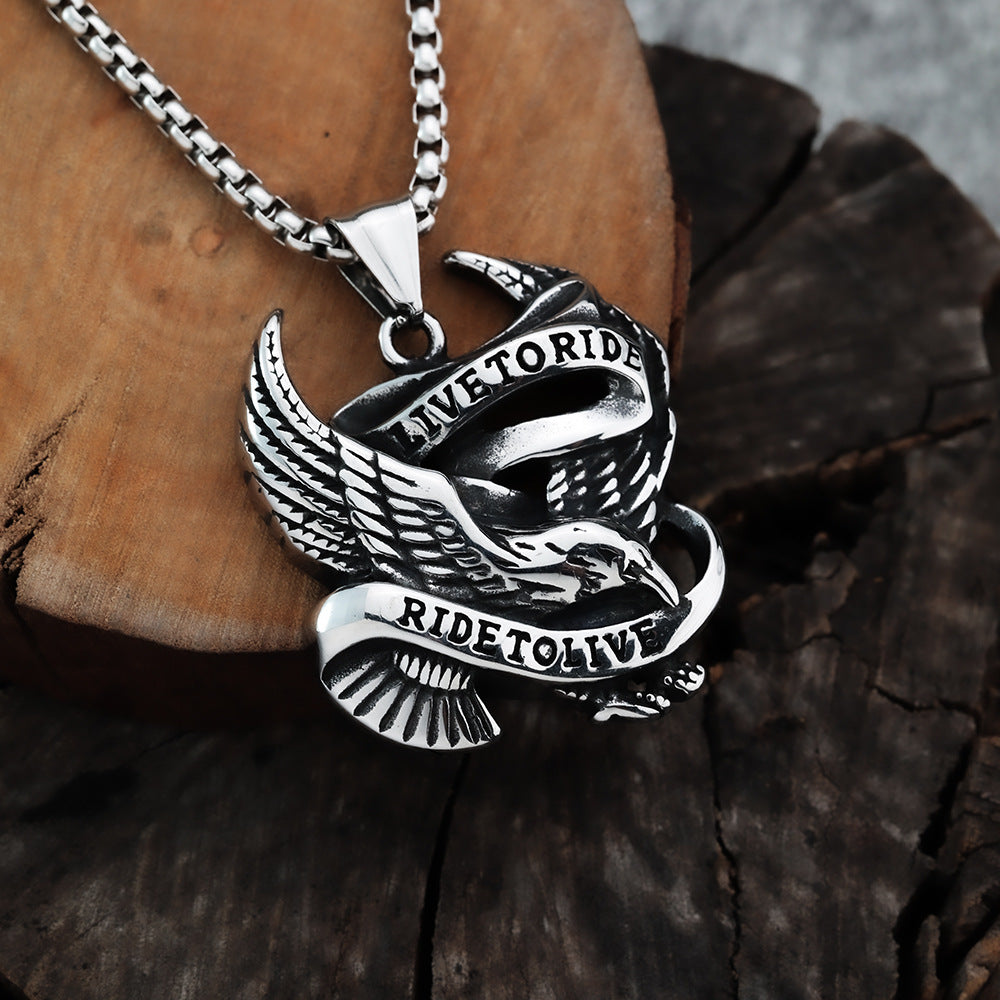 European And American Style Stainless Steel Flying Eagle Pendant