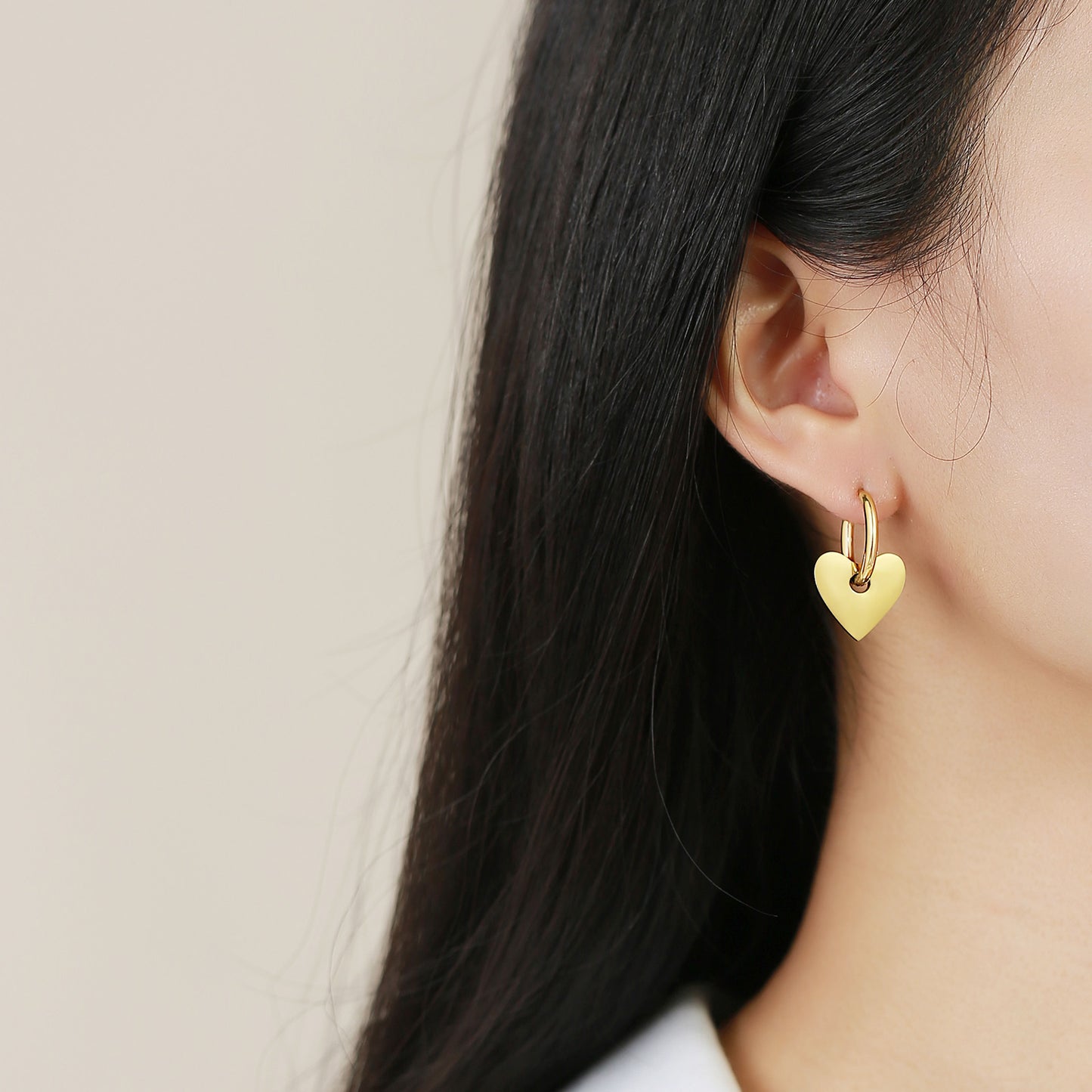 Women Earrings Stainless Steel Heart Gold Love Earrings Set