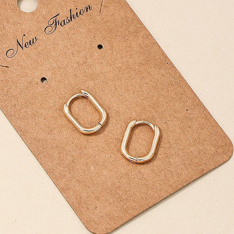 Geometric Oval U-Shaped Earrings in Vienna Verve Collection