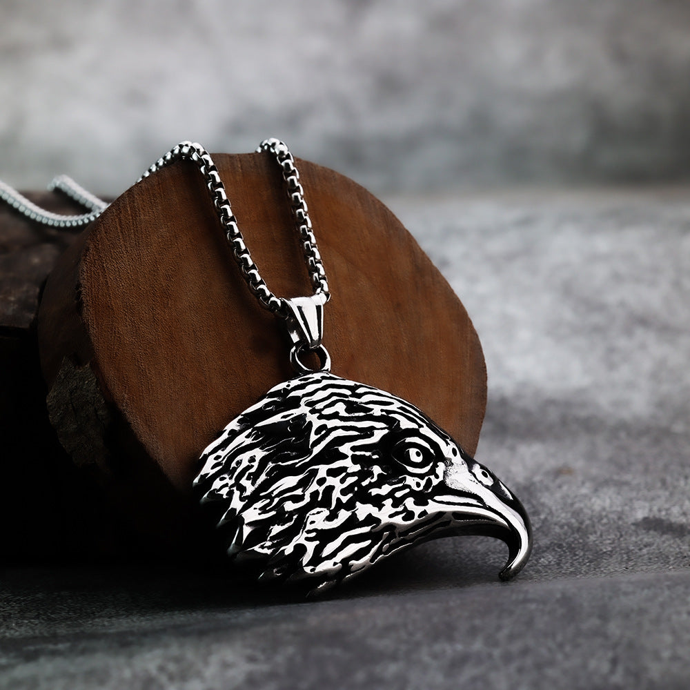 Vintage Eagle Stainless Steel Men's Pendant Necklace