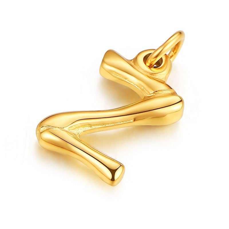 Cross-Border Popular Titanium Steel Letter Necklace Fashion