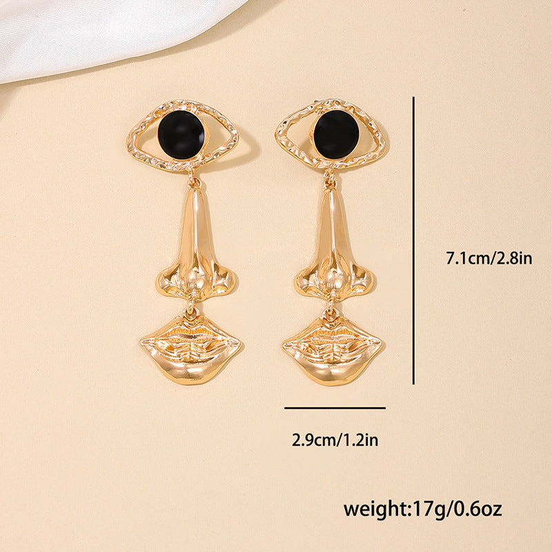 Trendy Devil's Eye Lips Tassel Earrings - Planderful Vienna Verve Collection