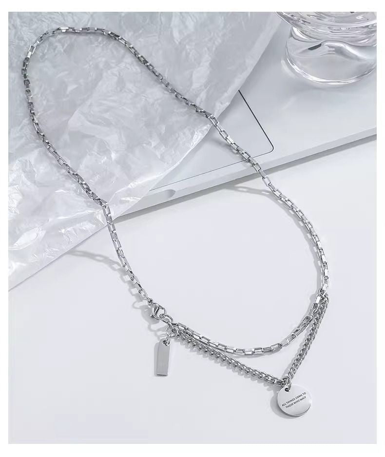 Planderful Jewelry Everyday Genie Men's Steel Necklace With Water Ripple Pendant Hip Hop Style