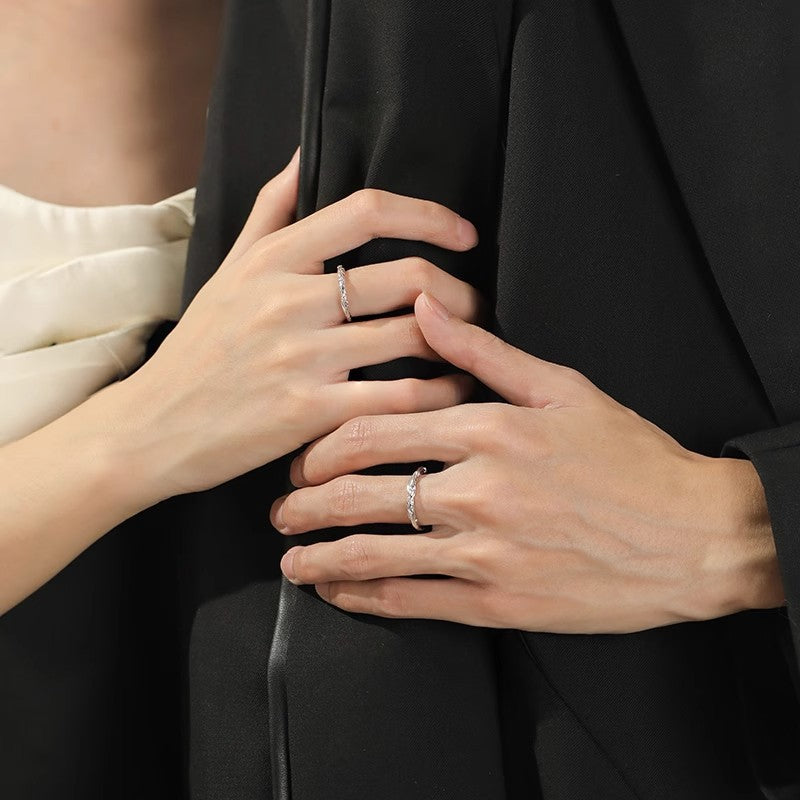 New 925 Sterling Silver Couple Ring Popular Valentine's Gift