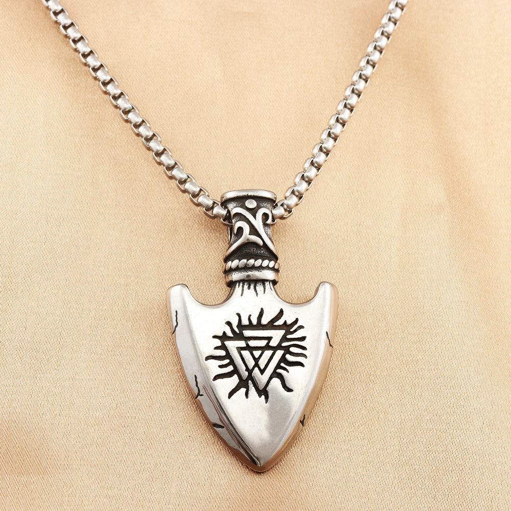 European And American Stainless Steel Viking Triangle Pendant