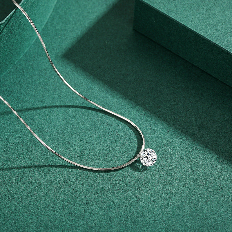 Fresh Girl Zircon Necklace - Sterling Silver