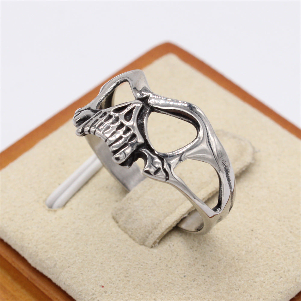 Skull Mask Titanium Steel Ring