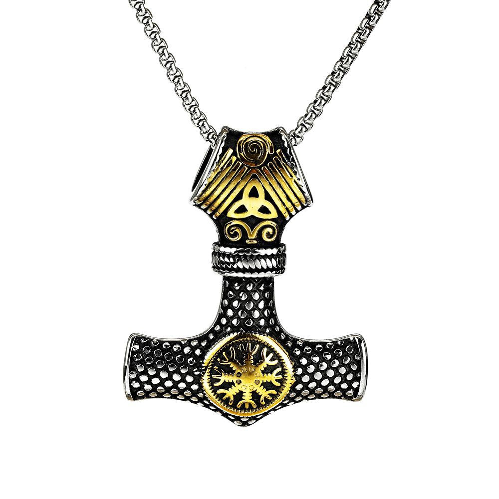 Nordic Retro Viking Men's Pendant Compass Necklace Personalized