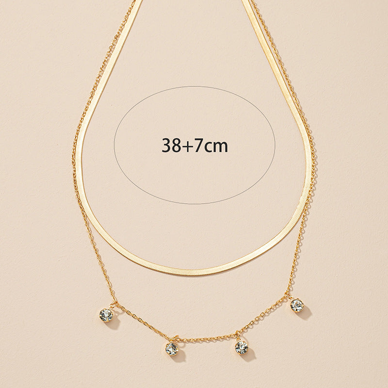 Luxurious Japanese and Korean Style Double Layer Necklace with Elegant Design