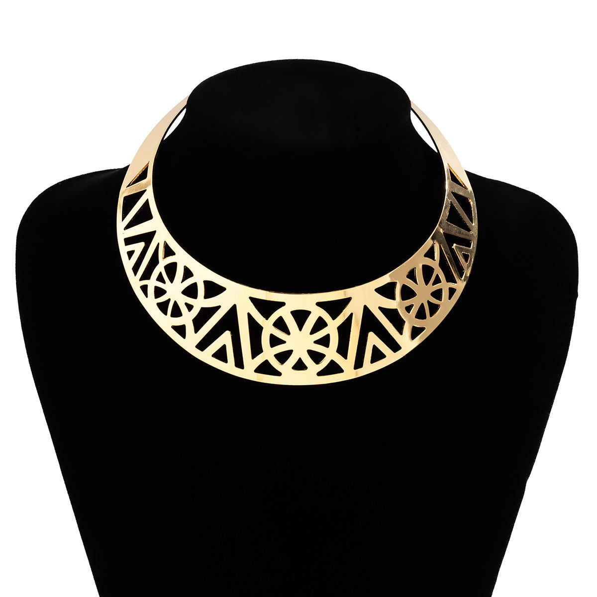 European and American Inspired Ethnic Choker Necklace with Geometric African Collar