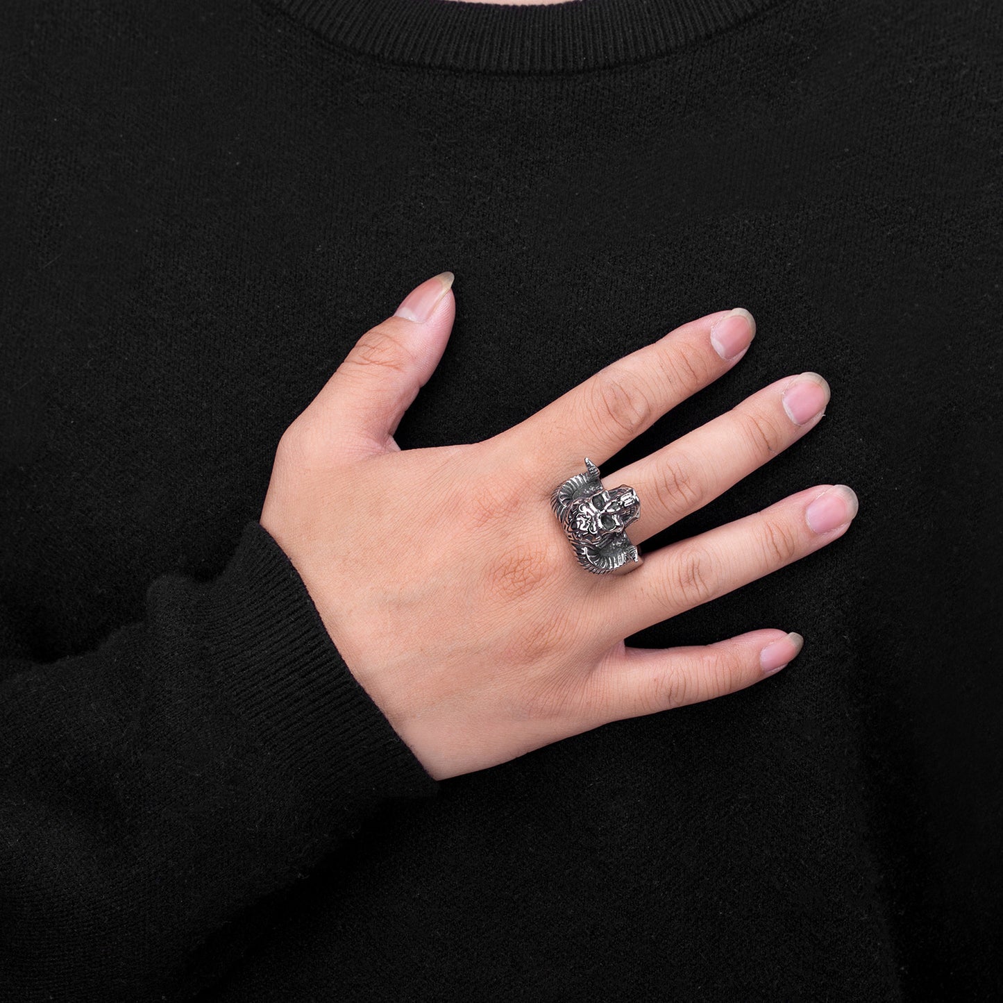Steel Ring – Statement Gothic Skull Ring