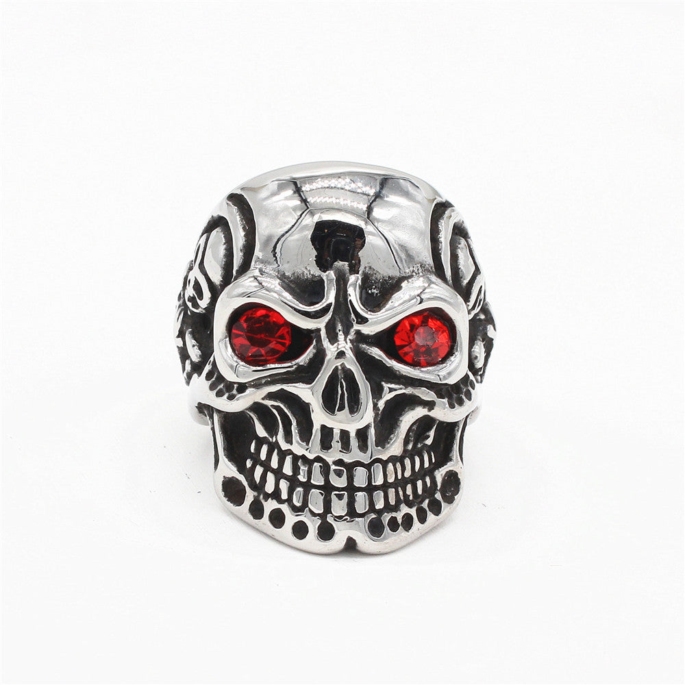 Planderful Skull Ring Titanium Steel Unisex For Men And Women Bold Retro Style With Protective Statement