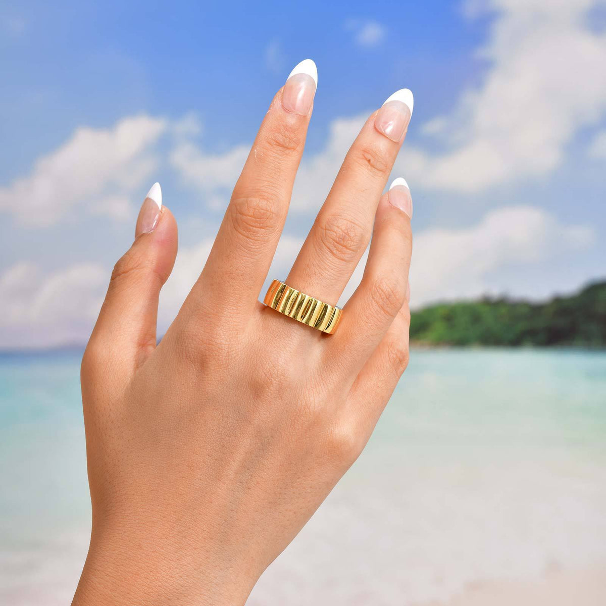 Copper Ring Wavy Edge Batch Pattern Tire Gold