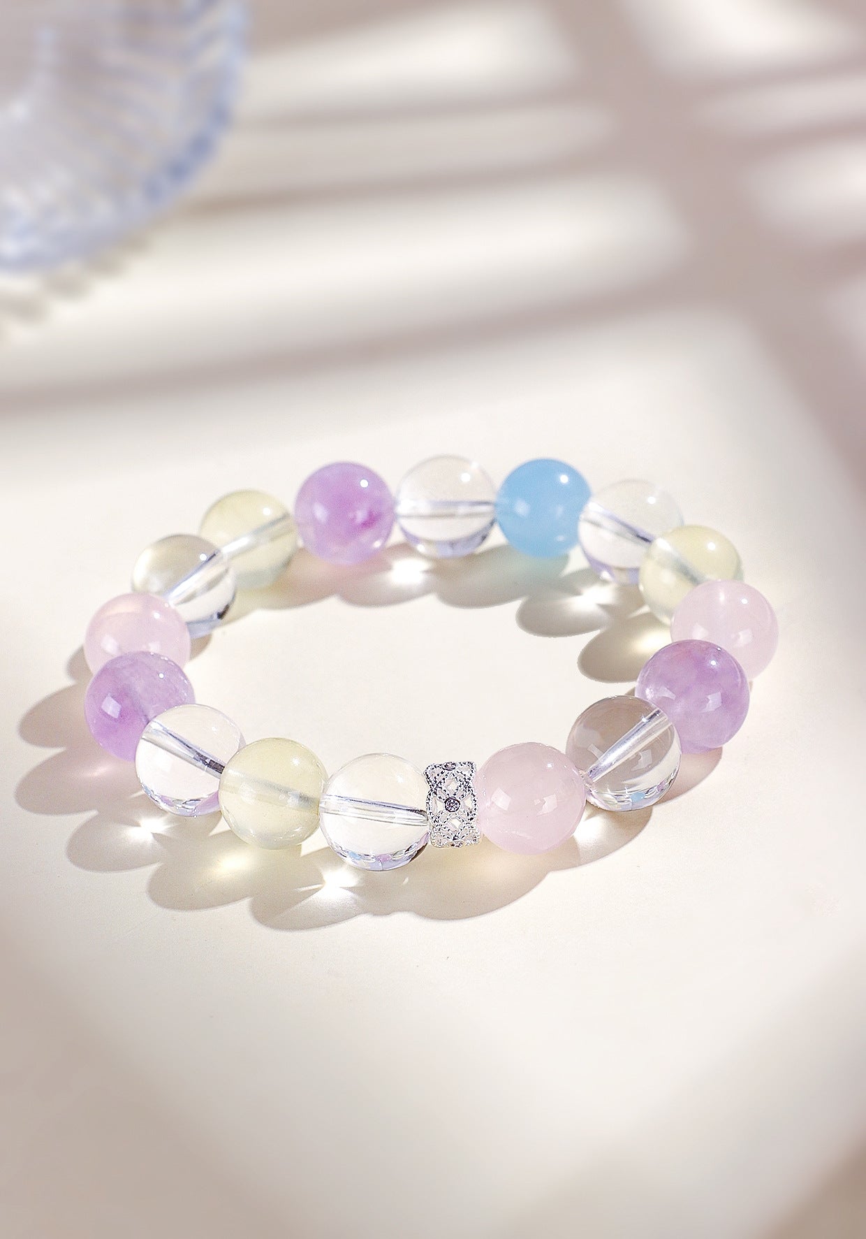 Planderful Fortune's Favor Bracelet – Elegant Lavender Amethyst and Aquamarine Design