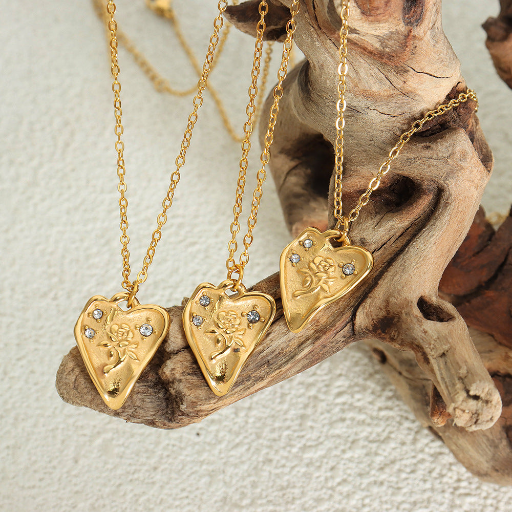 Golden Love Pendant Titanium Necklace - Planderful Everyday Genie Collection