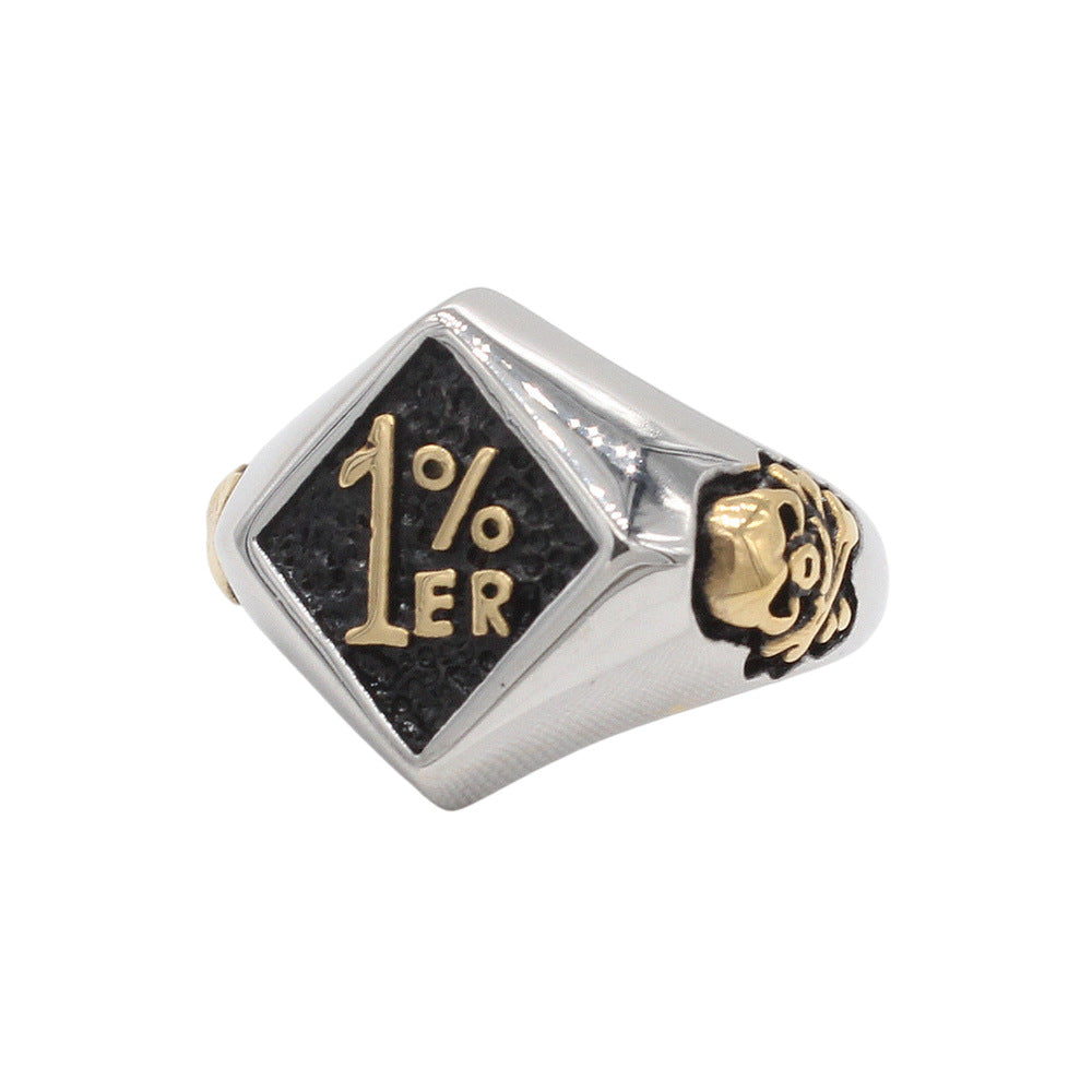 Planderful Skull Ring Titanium Steel European American Retro Style Unisex For Men Bold Protection