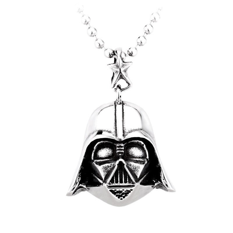 Titanium Steel Darth Vader Helmet Pendant for Men - Wholesale European and American Film and Television Jewelry