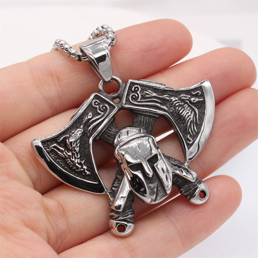Planderful Viking Axe Pendant Titanium Steel Jewelry For Men And Women Protection Charm