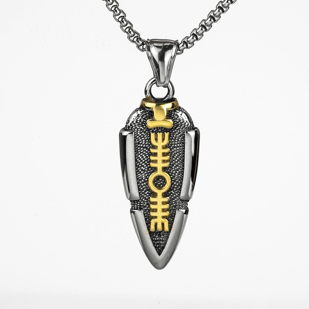 Retro Stainless Steel Men's Pendant Viking Symbol Necklace