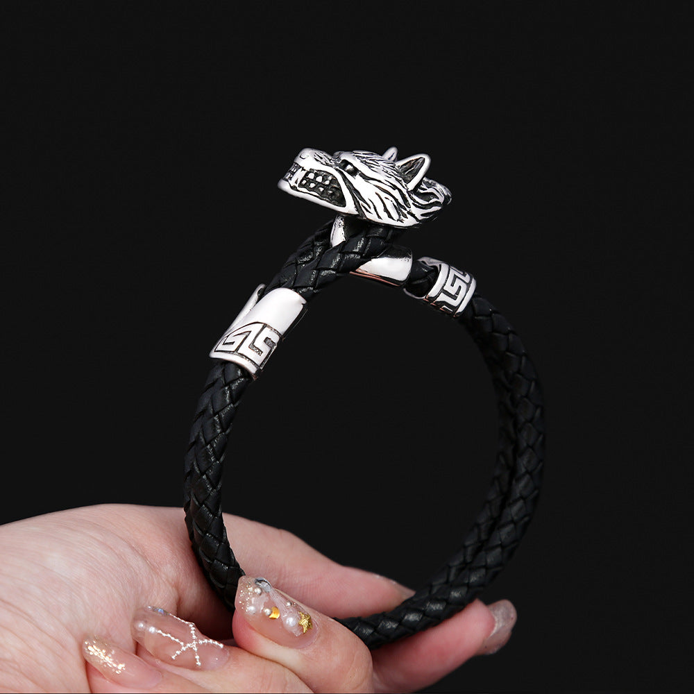 Cross-Border Popular Men's Leather Woven Bracelet Jewelry
