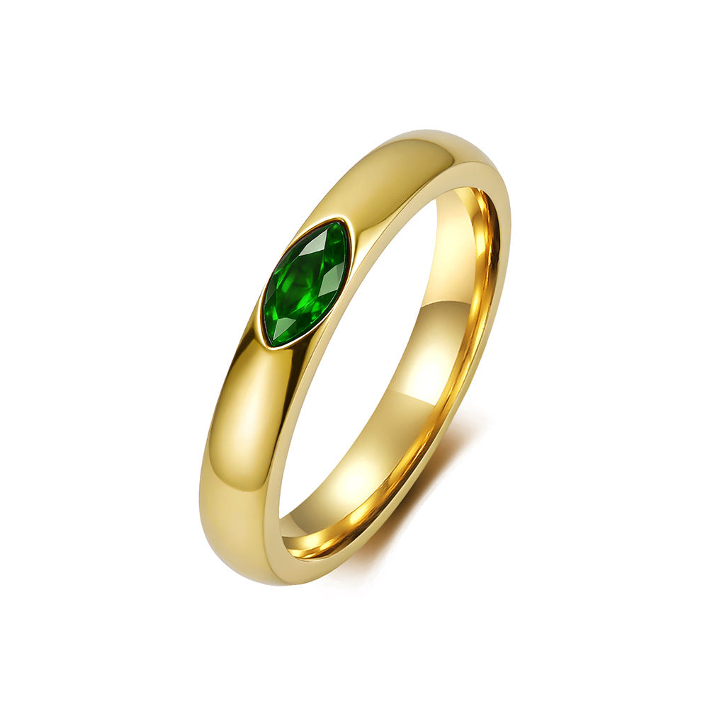 Stainless Steel Gemstone Ring