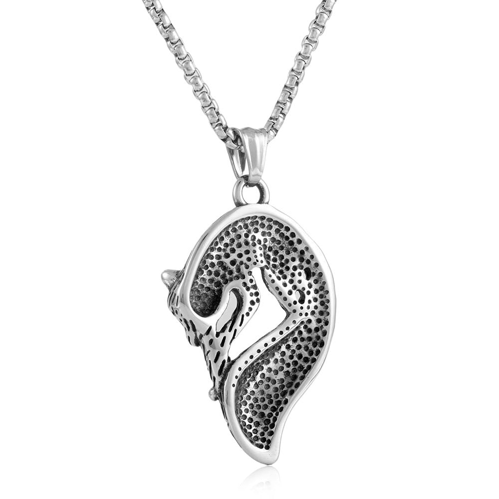 European And American Stainless Steel Fox Pendant Necklace