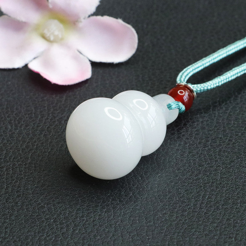 Golden Silk Jade Gourd Pendant