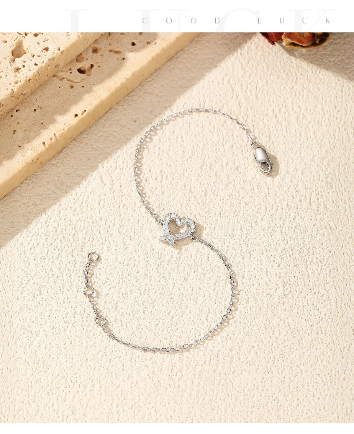 925 Sterling Silver Irregular Heart Moissanite Bracelet
