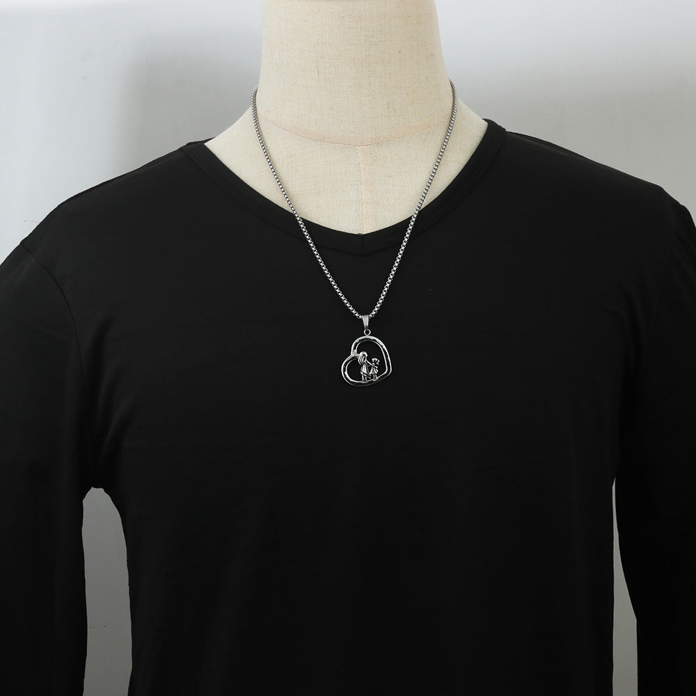 European And American Stainless Steel Love Pendant Necklace