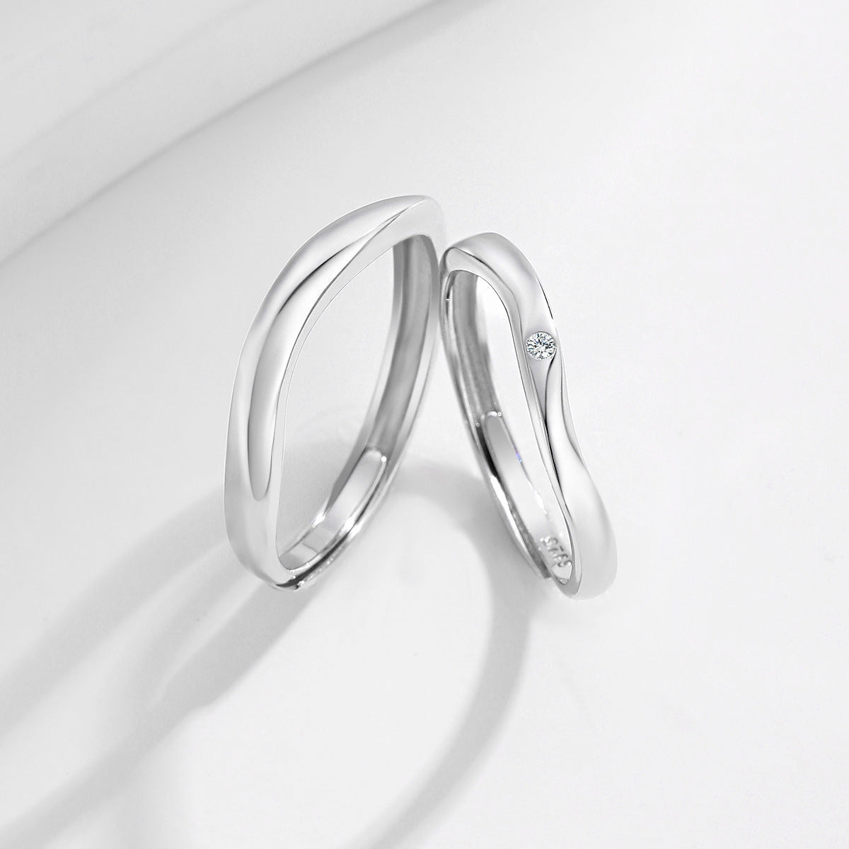 Planderful S925 Couple Rings – Simple Irregular Design for Valentine's Day