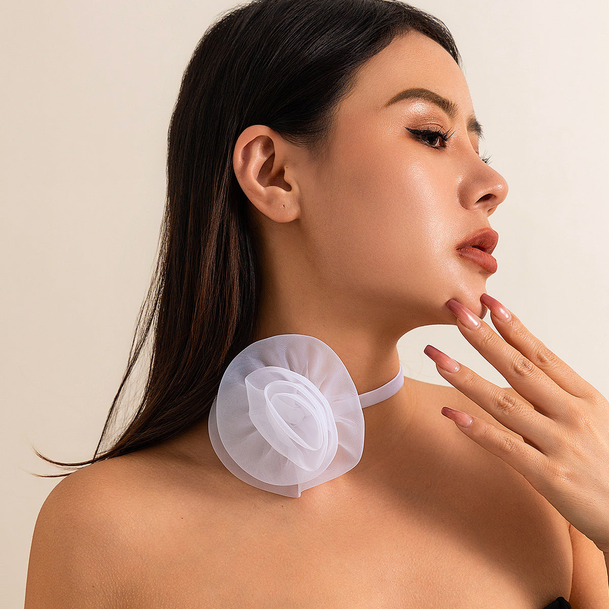 Rose Choker Retro Flower Necklace for Women