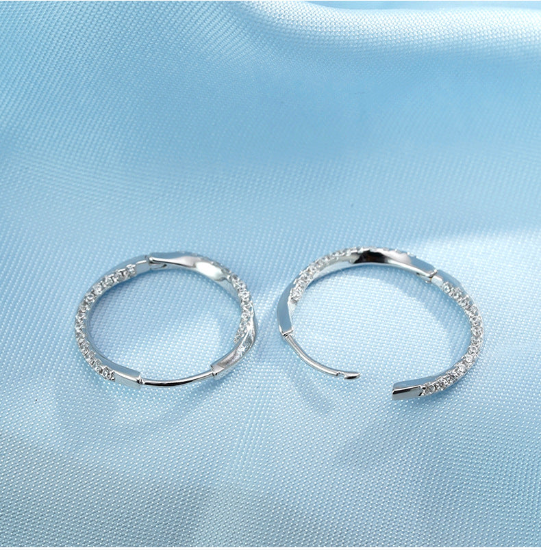 New 925 Sterling Silver Plain Ring Earrings for Women