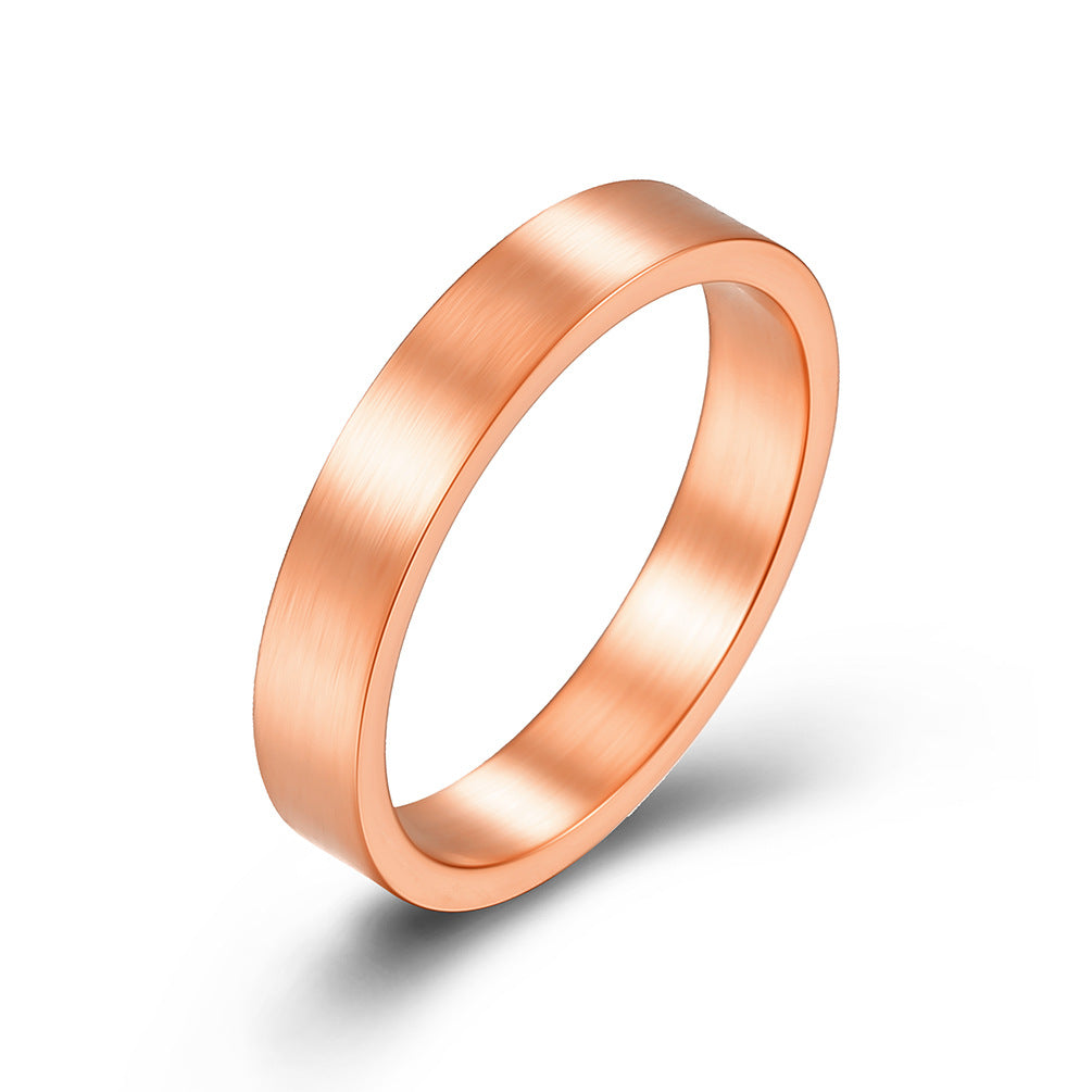 Planderful Titanium Steel Ring 4mm Matte Brushed Unisex Fade Resistant Jewelry For Men And Women Everyday Wear