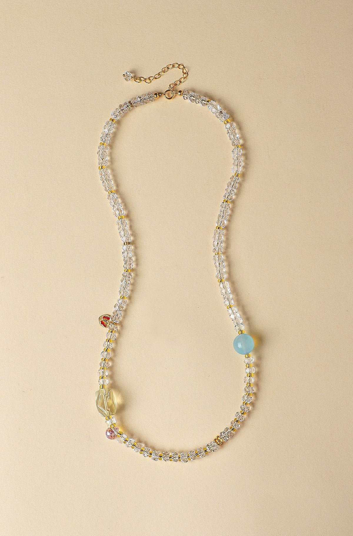 925 Sterling Silver Aquamarine Crystal Necklace