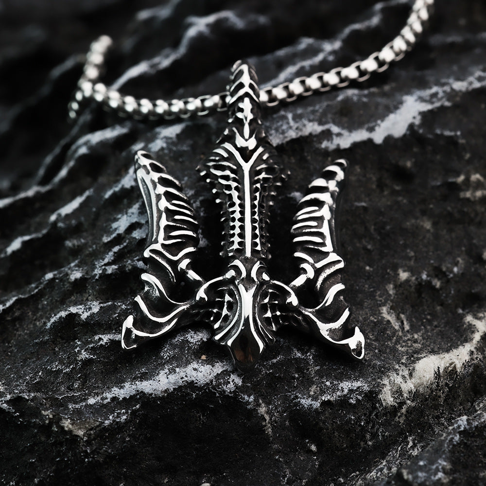 European And American Retro Jewelry Double-Sided Boat Anchor Pendant For Men
