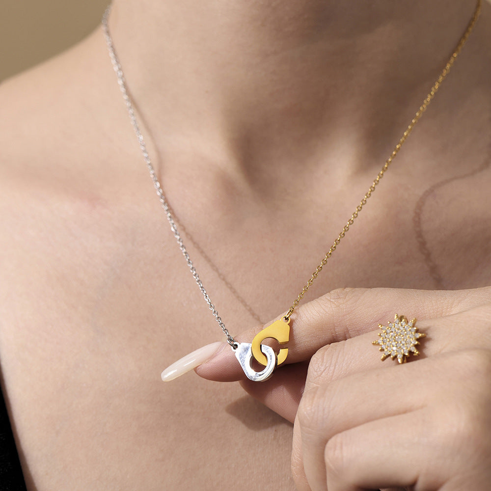 Planderful Handcuff Necklace Color Matching 18K Gold Women