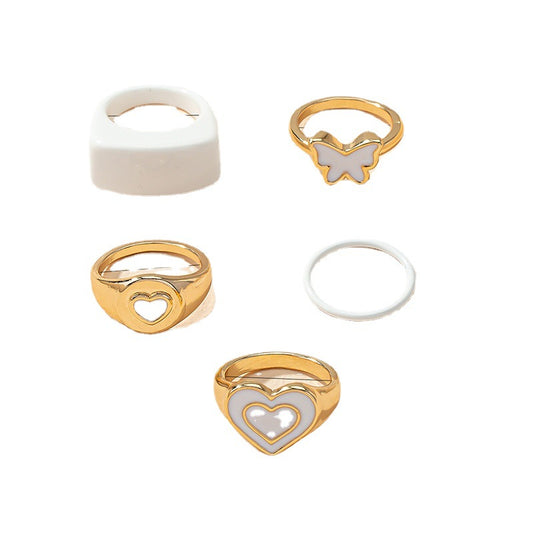 Butterfly Charm Ring Set: Trendy Online Fashion Statement